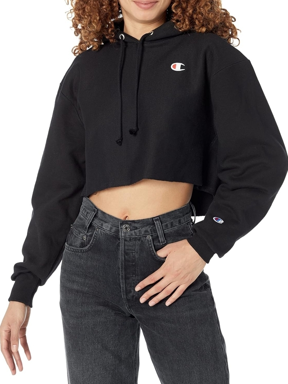 Champion Women’s Black Cropped Hoodie